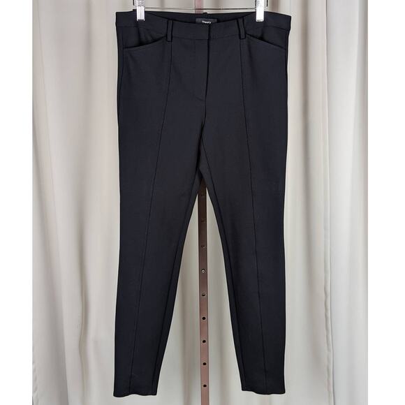 Theory Stretch Knit Scuba Seam Trouser Legging Black Size 8 - Picture 14 of 14